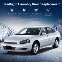 Autosaver88 Headlight Assembly Compatible With 20062013 Chevy Impala 06 07 Monte Carlo Replacement Headlamp Driving Light Black Housing Reflector Clear Lens 25958359 25958360 A Oe
