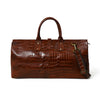 LuxeHide Brown Croco Pattern Duffle