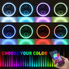 1997-2018 Jeep Wrangler 7 Inch RGB Halo Headlights And Fog Lights Bluetooth Color Control Dot Kits For 19972018 Jk Jku Tj Ljw Ring Drl Amber Turn Signal hi/lo Beam Multicolor