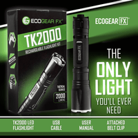 EcoGear FX TK2000 USB Rechargeable LED Tactical Flashlight