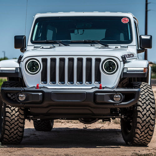 Moclever Round Halo LED Headlight 2pcs 7 Inch Headlights 6000 Lumens Offroad Light Angle Eyes Compatible With Jep Wrangler Tj Jk Cj H4 To H13 Adapter Plug And Play