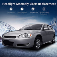 Autosaver88 Headlight Assembly Compatible With 20062013 Chevy Impala 06 07 Monte Carlo Replacement Headlamp Driving Light Chrome Housing Amber Reflector Clear Lens 25958359 25958360 A Oe