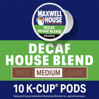 Maxwell House Decaf House Blend Medium Roast K-Cup Coffee Pods, 10 ct Box