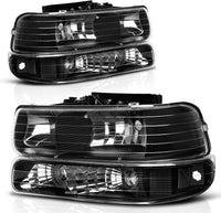 Autosaver88 Headlights Assembly Compatible With 19992002 Chevrolet Silverado 20012002 1500 2500 1500hd 2500hd 3500 20002006 Tahoe Suburban Lights In Bumpers