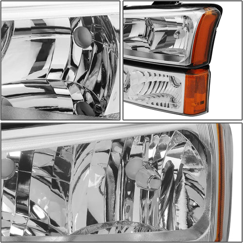 Dna Motoring Hlohcs034pcham Headlight Assembly Driver And Passenger Side