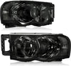 Headlights Assembly For 20022005 Dodge Ram Pickup Headlight Replacement Driving Light Chrome Housing Red Reflector Clear Lens