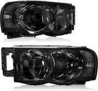 Headlights Assembly For 20022005 Dodge Ram Pickup Headlight Replacement Driving Light Chrome Housing Red Reflector Clear Lens