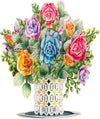 Roses and Succulent Oversized Pop Up Card with Keepsake