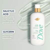 Dove Serum Body Wash Acne Clear for troubled skin with Salicylic Acid 18.5 Fl Oz