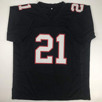 Autographed/Signed Deion Sanders Atlanta Black Football Jersey JSA COA