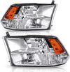 AUTOSAVER88: Montaje de faros delanteros compatible con Dodge Ram 4 puertas 1500 2500 3500, modelo 2009 a 2018. Faro de repuesto para Pickup. Color Negro. Lentes con carcasa transparente.