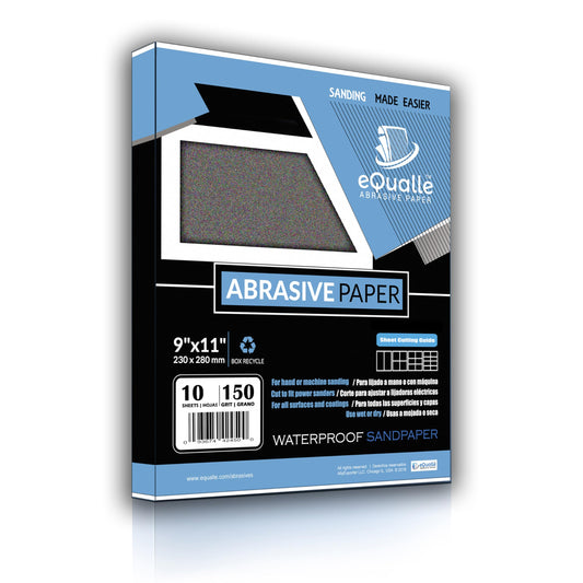 150 Grit Sandpaper Sheets – 10 Pack, 9x11 in, Wet or Dry Use