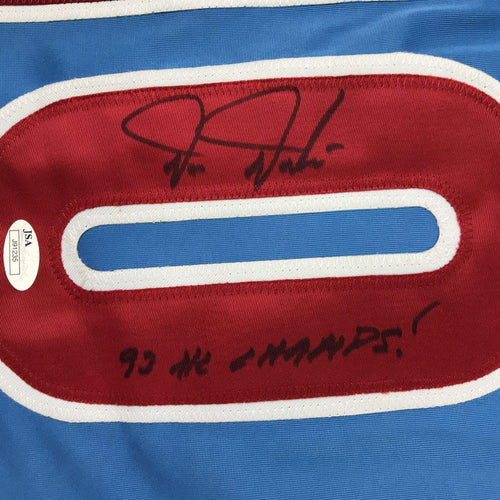 Autographed/Signed Darren Daulton Philadelphia Retro Blue Baseball Jersey JSA COA