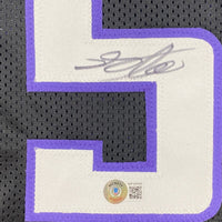 Autographed/Signed De'Aaron Fox Sacramento Black Basketball Jersey Beckett BAS COA