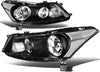 Halogen Model Factory Style Headlight Assembly Compatible With 0812 Honda Accord Sedan 4door Driver Passenger Side Chrome Housing Amber Corner