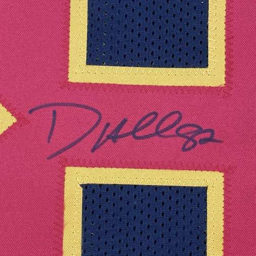 Framed Autographed/Signed Dante Hall 35x39 Kansas City Black Football Jersey JSA COA