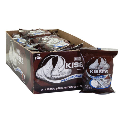Hershey's Kisses Milk Chocolate - 1.5 oz Single Serve Bags, 24 Count Box
