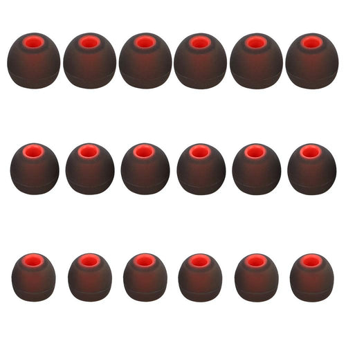 DMZHY Ear Bud Replacement Pieces Silicone Ear Tips Earbud Tips Replacement Earbud Tips Earbud Cover Silicone Fit for in-Ear Headphones(Inner Hole from 3.8mm-5.1mm Earphones) 9 Pairs SML Red/Black