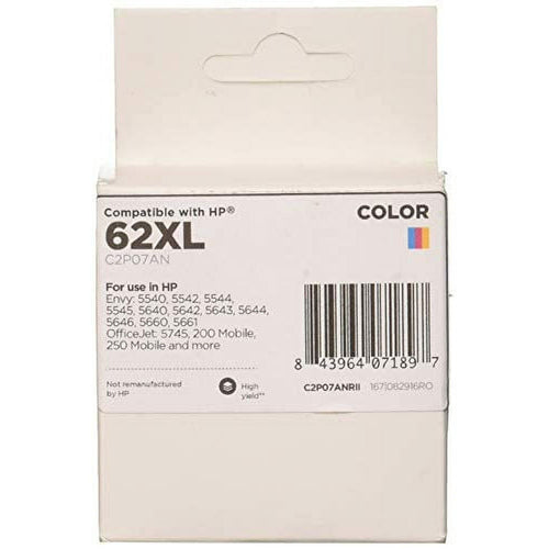LD Remanufactured Replacement for HP 62XL / C2P07AN High Yield Color Ink Cartridge for ENVY 5540, 5541, 5542, 5544, 5545, 5546, 5548, 5549, 5640 & OfficeJet 5740, 5743, 5744, 6301, 8040, 8045 EasyOptionXY LLC