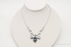 Antique Hematite Sterling Silver Filigree Necklace