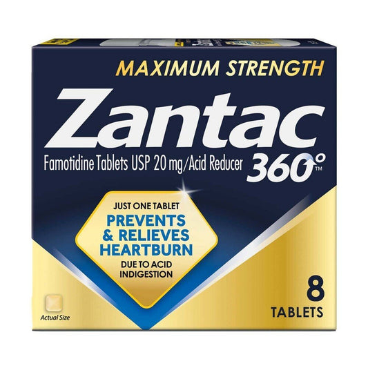 Zantac 360 Maximum Strength 20 Mg Acid Reducer 8 Tablets
