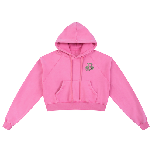 Two Faced Snow Washed Cropped Hoodie