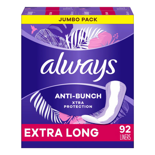 Always Anti-Bunch Xtra Protection Daily Liners Long Absorbency Unscented; 92 Ct EasyOptionXY LLC