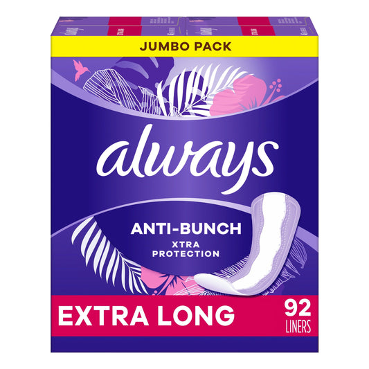 Always Anti-Bunch Xtra Protection Daily Liners Long Absorbency Unscented; 92 Ct EasyOptionXY LLC