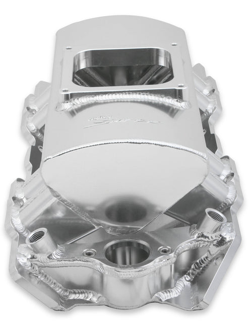 Fabricated Intake Manifold BBC Single Plane 1 x 4500 Silver with Sniper Logo