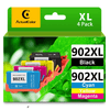 902XL Ink Cartridges for HP Ink 902 Combo Pack HP 902 Ink Cartridge for Officejet Pro 6975 6968 6962 6958 6970 6978 6960 6950 6954 6951 Printer (Black Cyan Magenta Yellow, 4 Pack) EasyOptionXY LLC