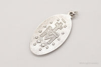Antique Mary Pray For Us Sterling Silver Pendant