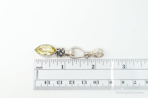 Designer Michael Dawkins Citrine Granulated Sterling Silver Necklace Pendant