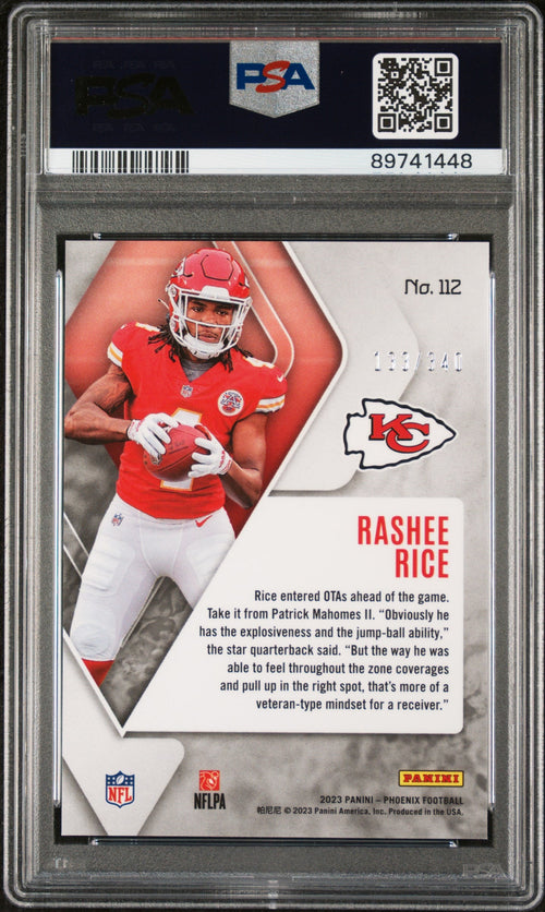 Graded 2023 Panini Phoenix Rashee Rice #112 Fire Burst #/340 Rookie RC Football Card PSA 10 Gem Mint
