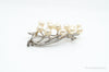 Large Antique Faux Pearl Sterling Silver Brooch Pin