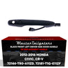 Exterior Door Handle Black Replacement for Honda Civic Hybrid (2012-2015), CR-V (2012-2016) OE Part # 72144-TR0-A11ZD, 72181-T1G-E11ZF | Front Left Driver Side