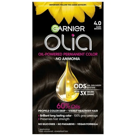 Garnier Olia Oil Powered Color, 4.0 Dark Brown