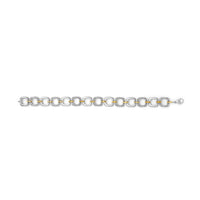 .925 Two-Tone Sterling Silver Diamond Accent Open Box Link Bracelet (I-J Color, I1-I2 Clarity) - 7"