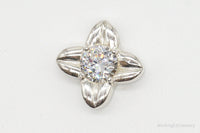 Large Cubic Zirconia Sterling Silver Pendant