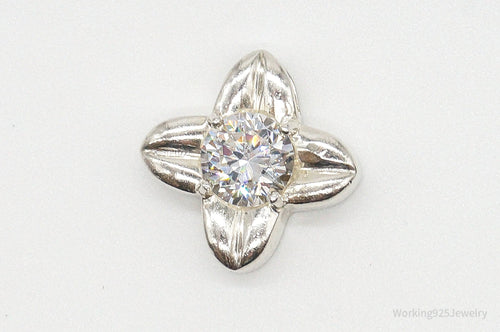 Large Cubic Zirconia Sterling Silver Pendant