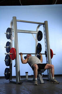 Smith Machine(85", 93") - Muscle D Fitness - Commercial Grade Smith Machine Plate Storage Black Silver