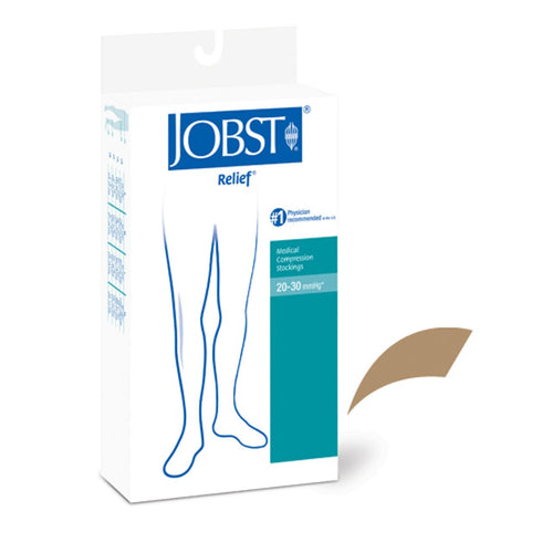 Jobst Relief 20-30 Thigh-hi Open Toe Beige Large - 114202