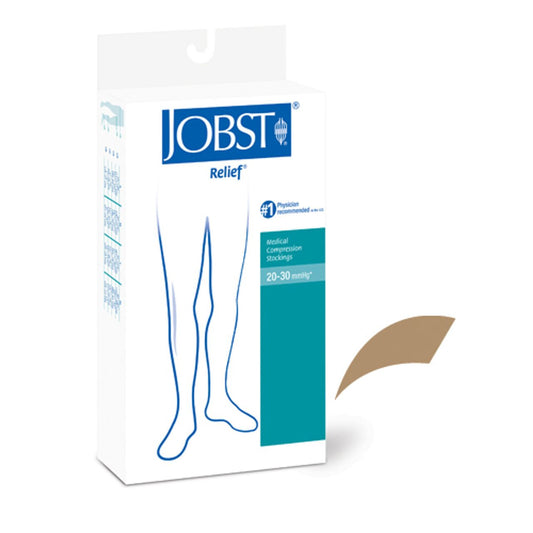 Jobst Relief 20-30 Thigh-hi Open Toe Beige Large - 114202