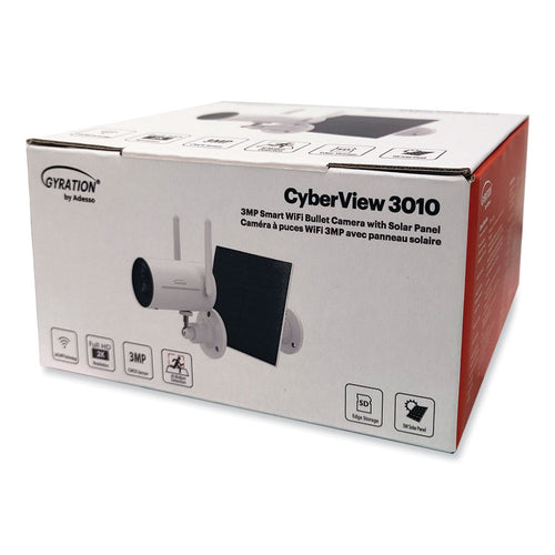Gyration® Cyberview 3010 3MP Smart WiFi Bullet Camera with Solar Panel