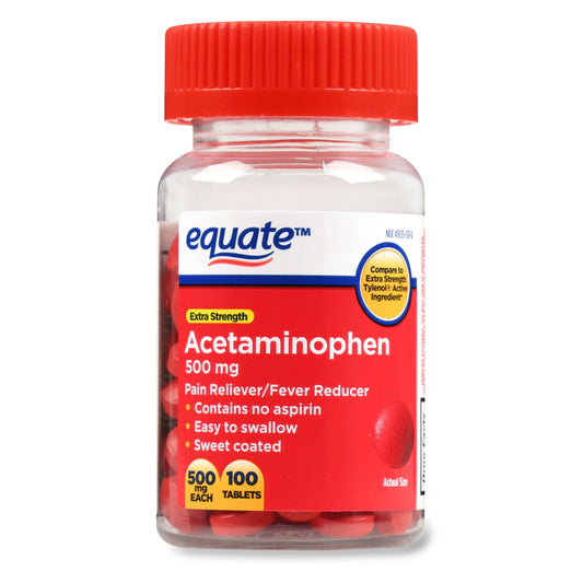 Equate Extra Strength Acetaminophen Red Sweet Coated Tablets; 500 mg 100 Count EasyOptionXY LLC