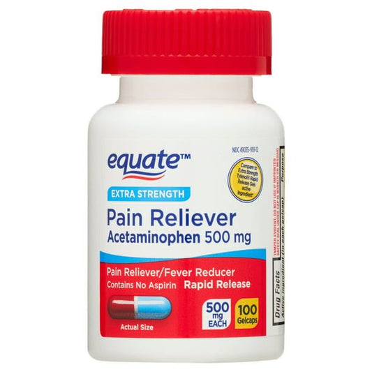 Equate Extra Strength Acetaminophen Rapid Release Pain Reliever Gelcaps; 500 mg 100 Count EasyOptionXY LLC