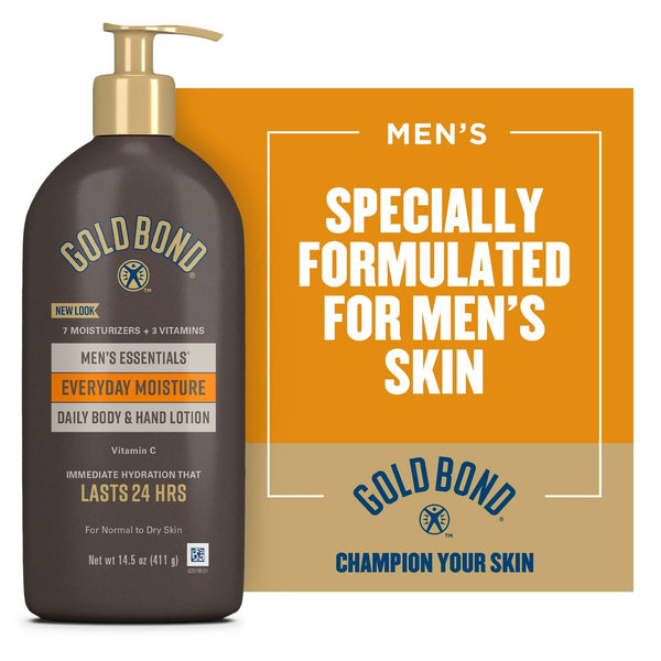 Gold Bond Men's Essentials Everyday Body and Hand Lotion & Cream for Dry Skin 14.5oz EasyOptionXY LLC