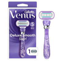 Venus Gillette Deluxe Smooth Swirl Women's Razor Handle + 1 Blade Refill