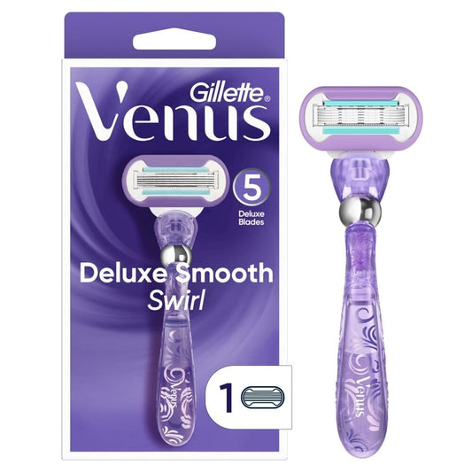 Venus Gillette Deluxe Smooth Swirl Women's Razor Handle + 1 Blade Refill