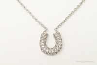 Horse Shoe Cubic Zirconia Sterling Silver Necklace