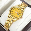 Women's Stainless Steel Blue Dial Watch Dual Calendar